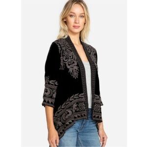 Embroidered Black and Gray Women's Sweater